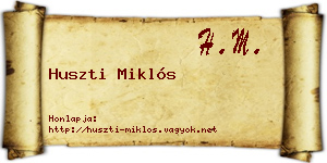 Huszti Miklós névjegykártya